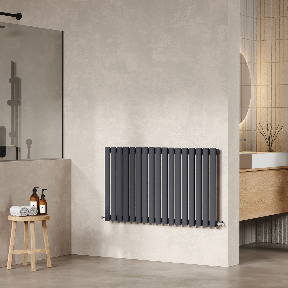 Revive Anthracite 992mm x 600mm Horizontal Single Panel Radiator