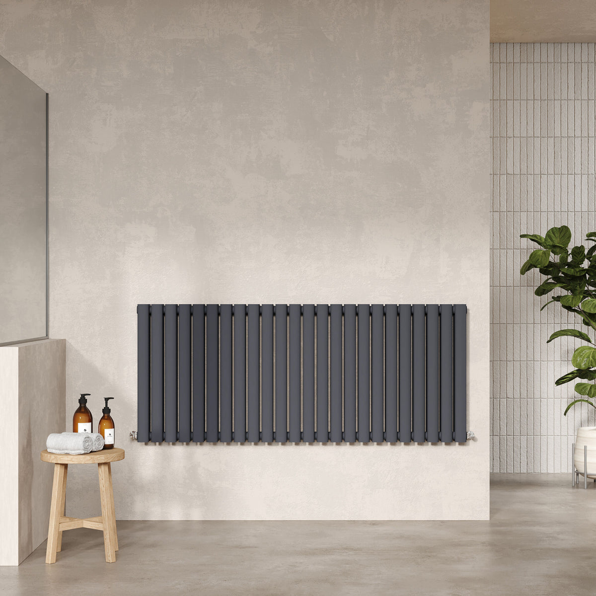 Revive Anthracite 1398mm x 600mm Horizontal Double Panel Radiator