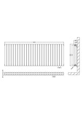 Revive Anthracite 1572mm x 600mm Horizontal Double Panel Radiator