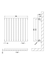 Sloane Anthracite 600mm x 586mm Horizontal Single Panel Radiator