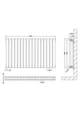 Sloane Anthracite 992mm x 600mm Horizontal Double Panel Radiator