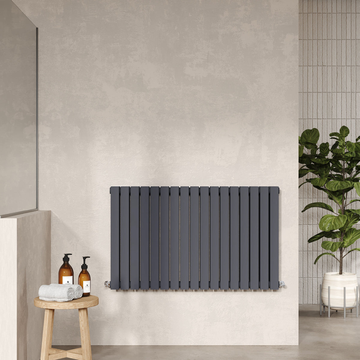 Sloane Anthracite 992mm x 600mm Horizontal Double Panel Radiator