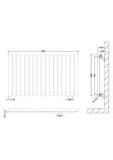 Sloane Anthracite 992mm x 600mm Horizontal Single Panel Radiator