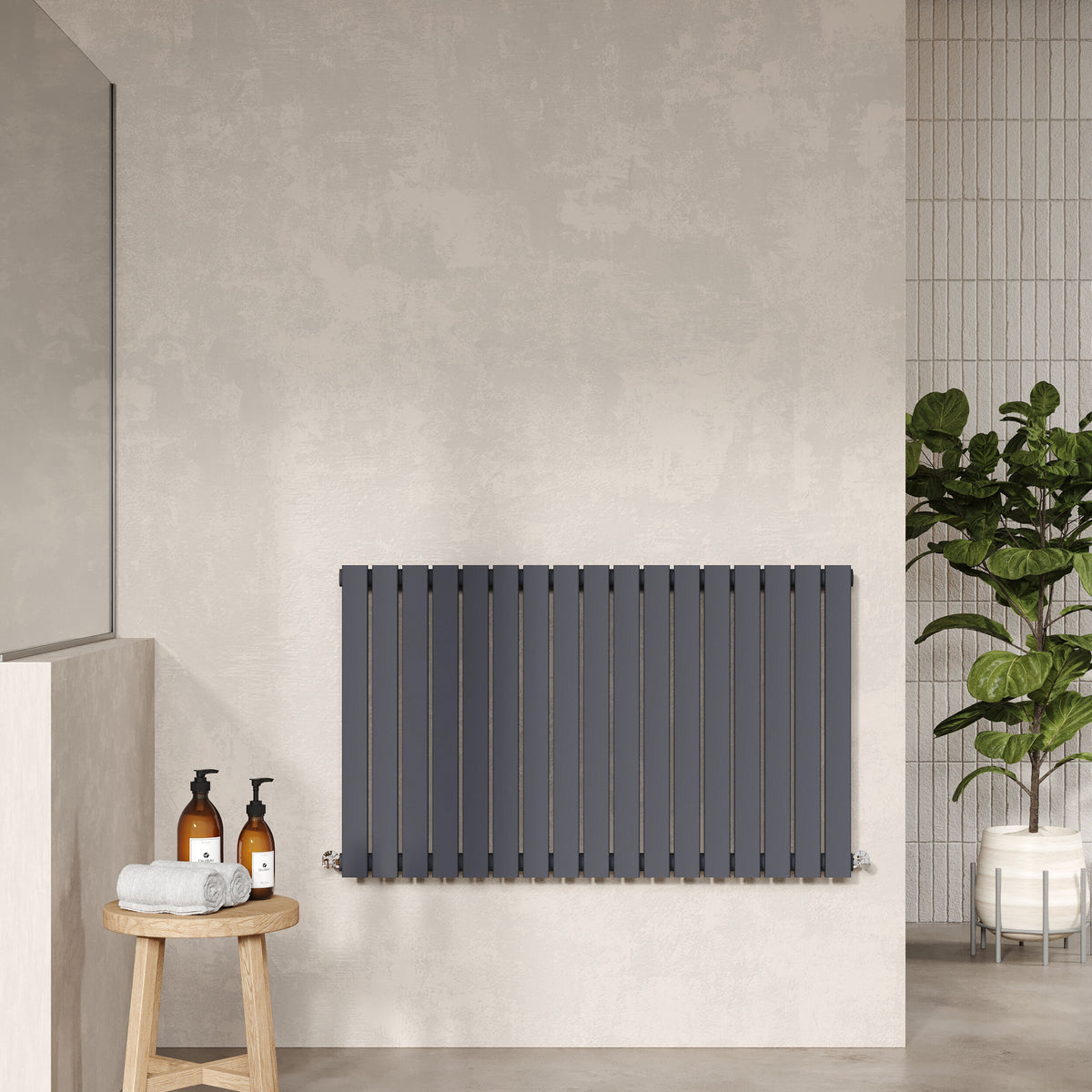 Sloane Anthracite 992mm x 600mm Horizontal Single Panel Radiator