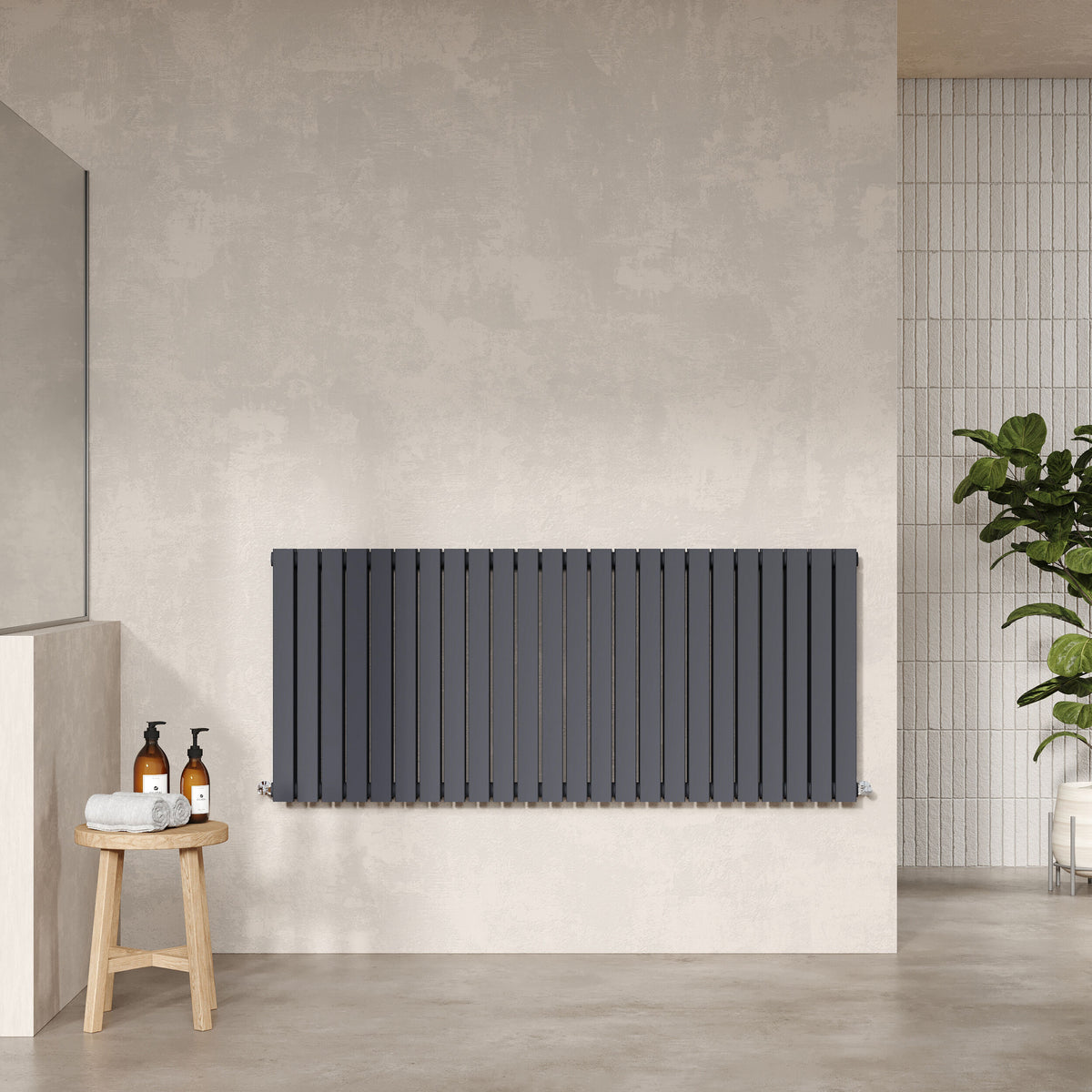 Sloane Anthracite 1398mm x 600mm Horizontal Double Panel Radiator
