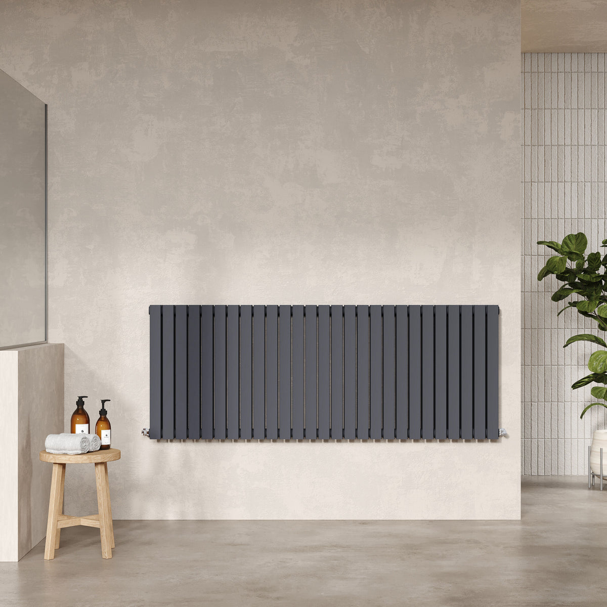 Sloane Anthracite 1572mm x 600mm Horizontal Double Panel Radiator