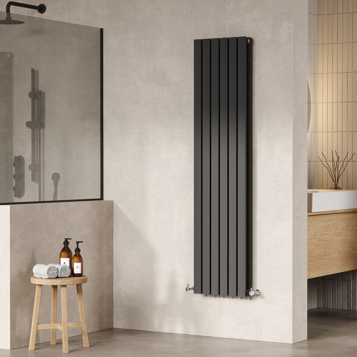 Sloane Anthracite 1500mm x 354mm Vertical Double Panel Radiator