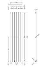 Sloane White 1500mm x 354mm Vertical Single Panel Radiator
