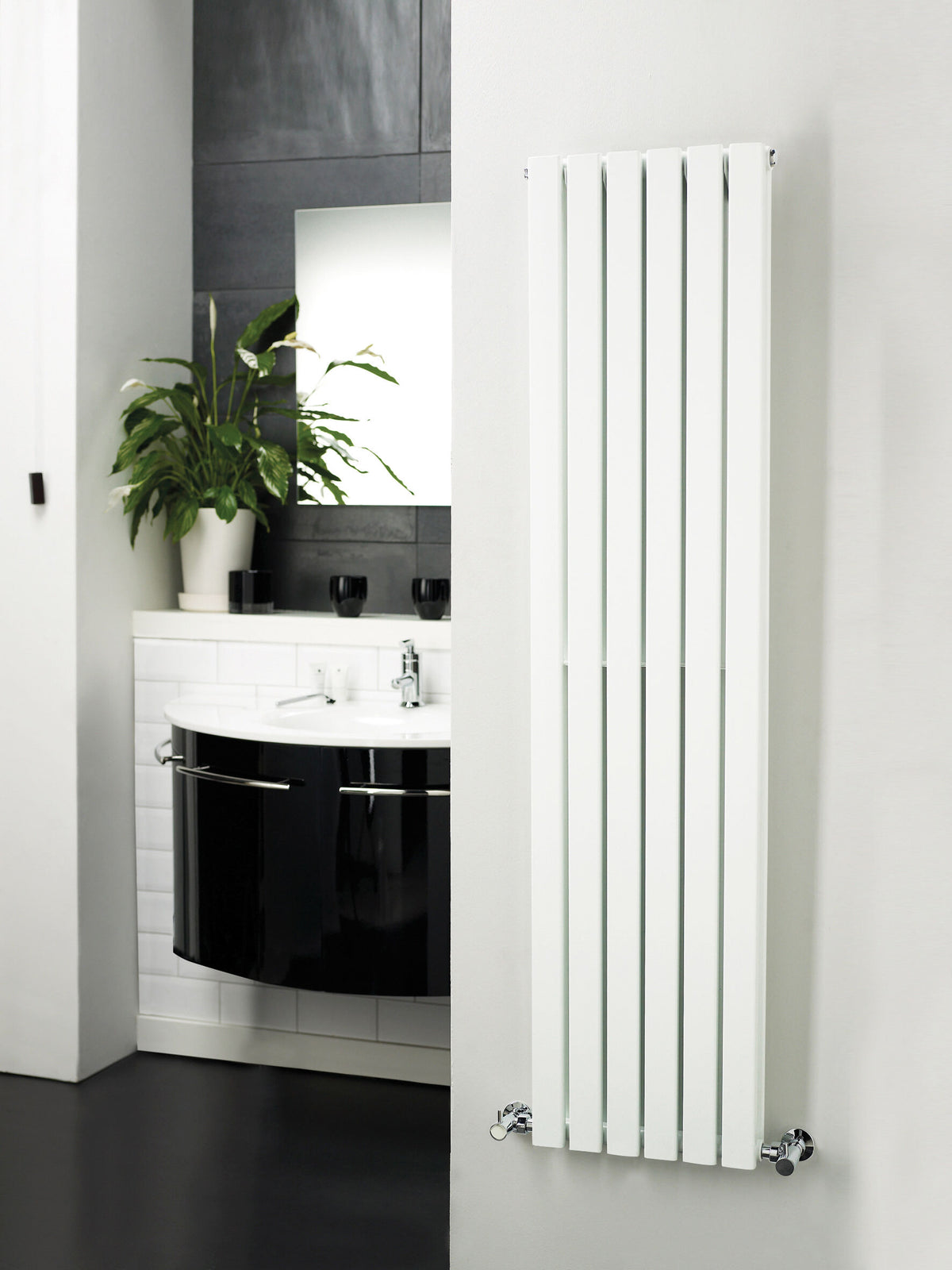 Sloane White 1500mm x 354mm Vertical Single Panel Radiator