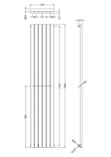 Sloane White 1800mm x 354mm Vertical Single Panel Radiator