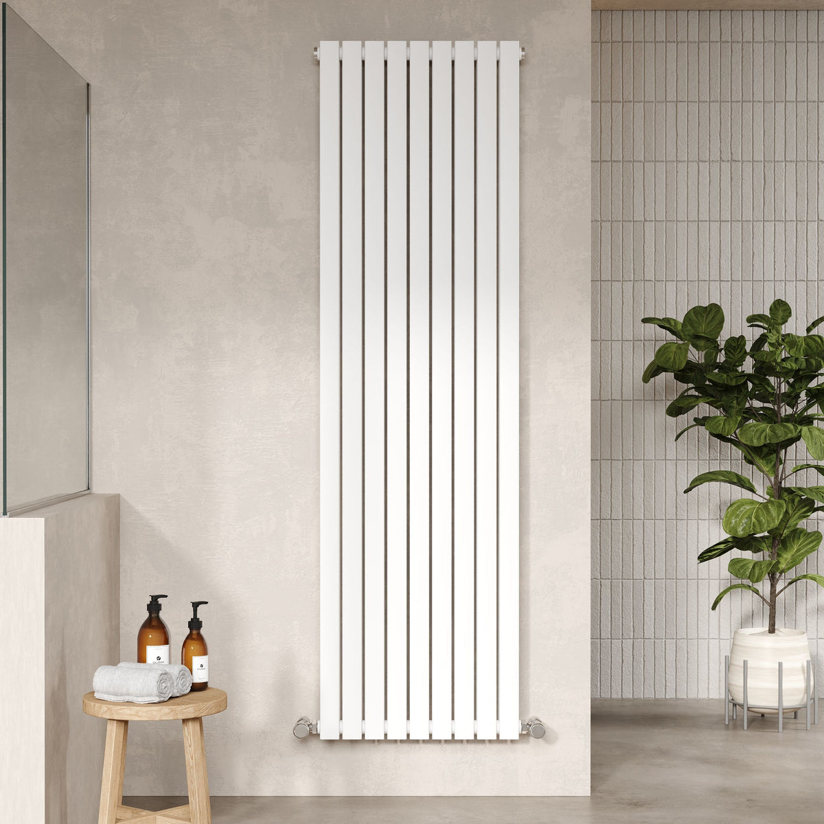 Modern Splash White 1800mm x 528mm Vertical Double Panel Radiator