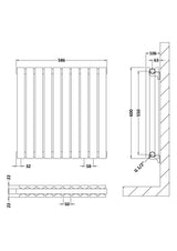 Modern Splash White 600mm x 586mm Horizontal Double Panel Radiator