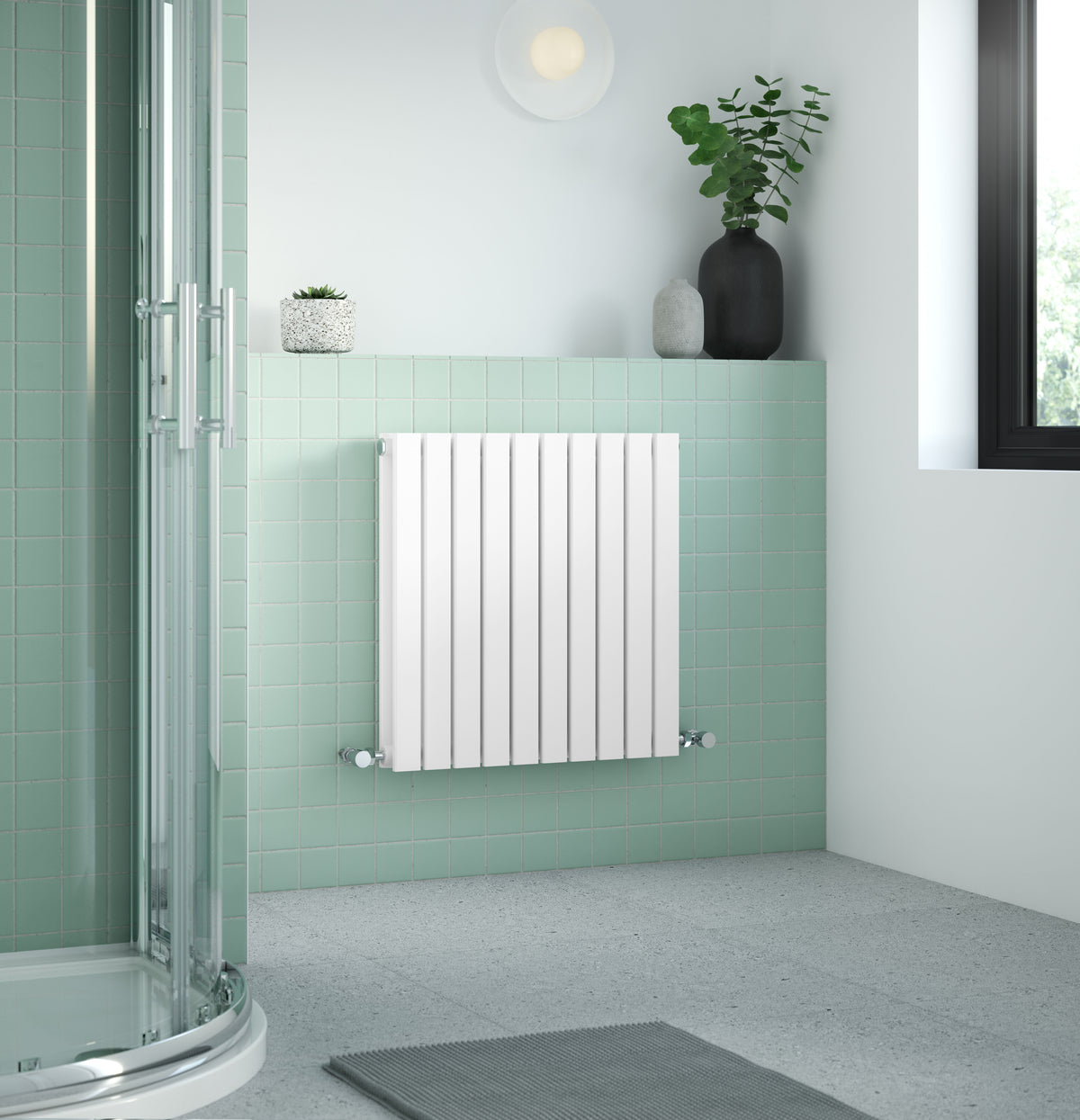 Modern Splash White 600mm x 586mm Horizontal Double Panel Radiator