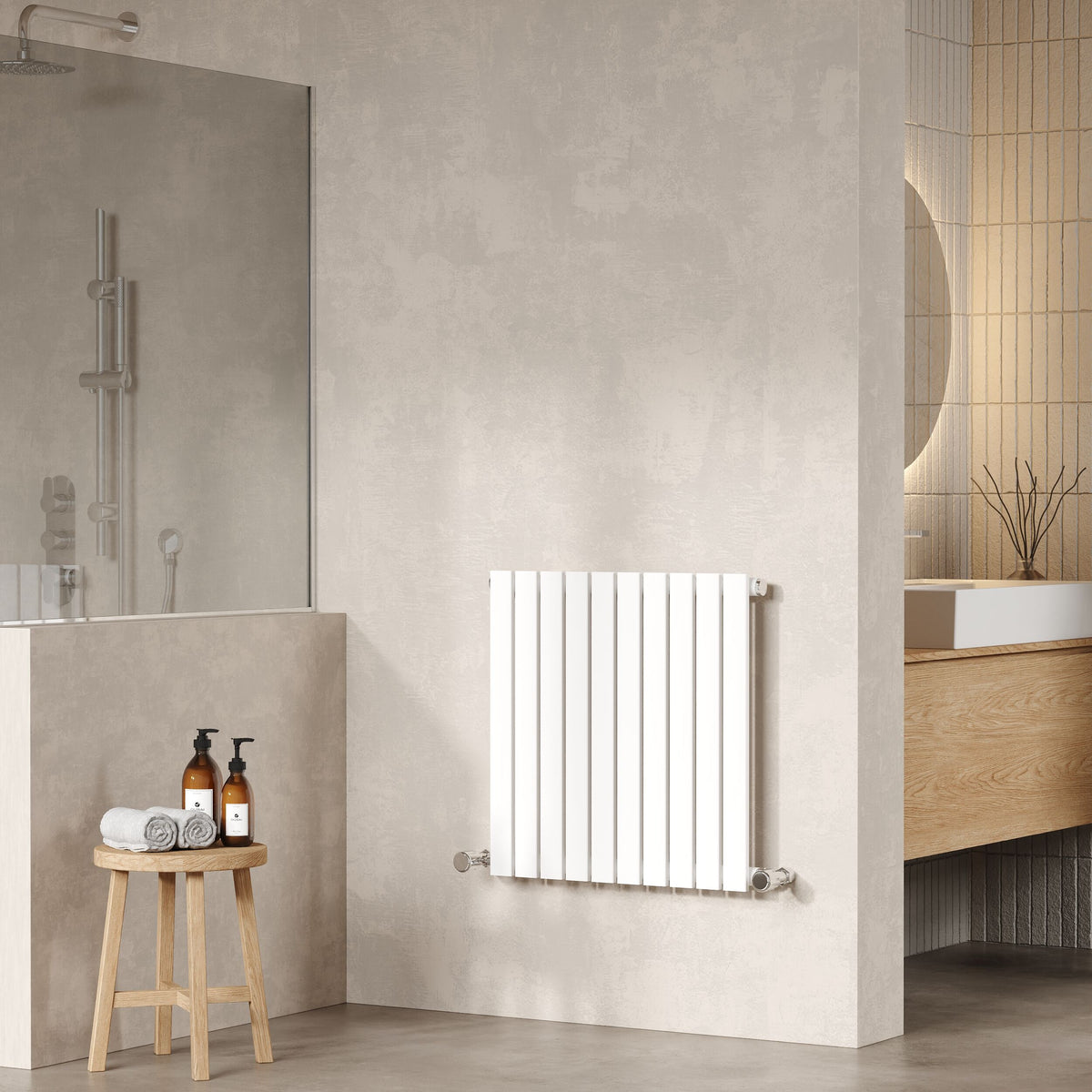 Modern Splash White 600mm x 586mm Horizontal Single Panel Radiator