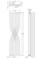 Xcite High Gloss White 1775mm x 450mm Vertical Double Panel Radiator