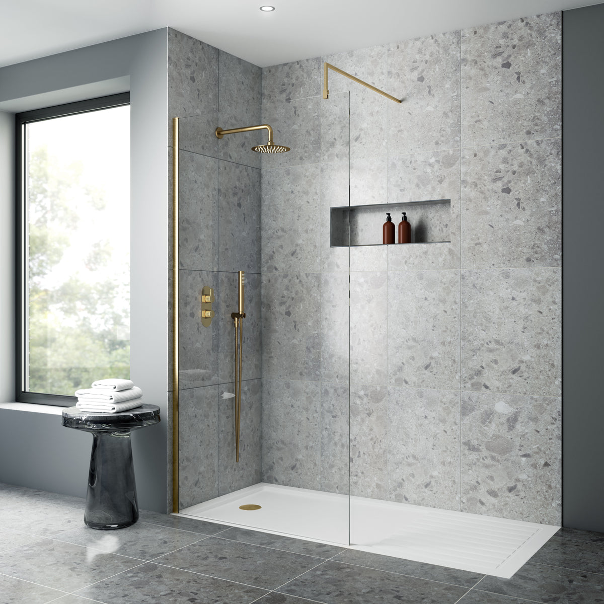 Brushed Brass Easy-Clean Shower Handset