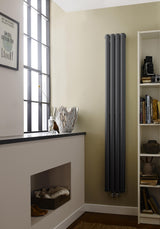 Revive Anthracite 1800mm x 236mm  Vertical Double Panel Radiator