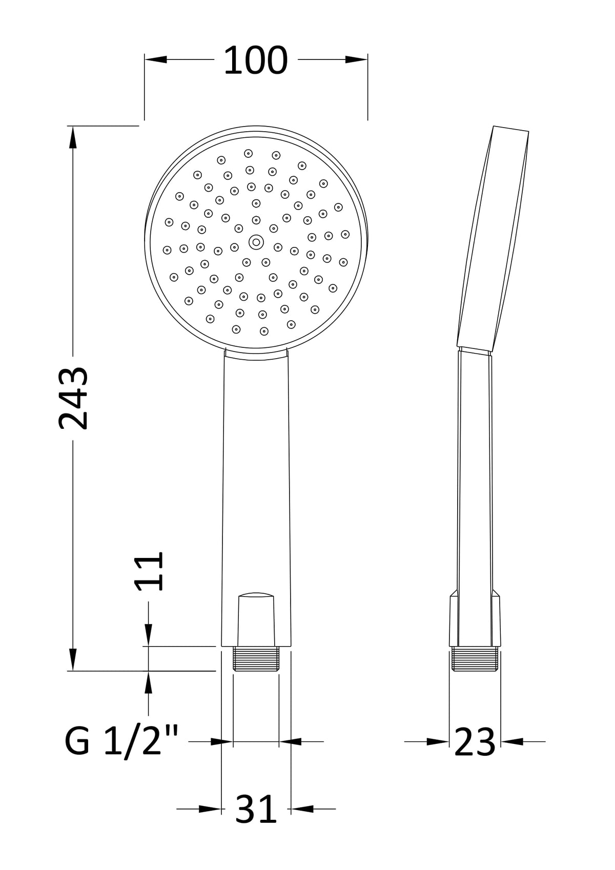 Modern Splash Chrome Water Saving Shower Handset Kit