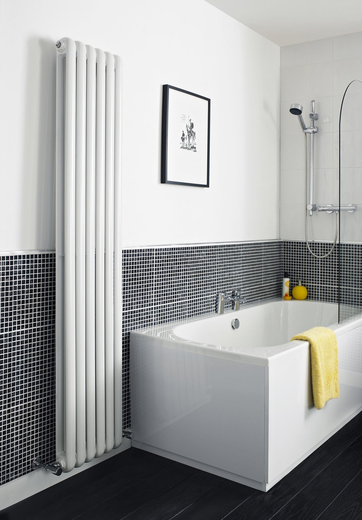 Modern Splash White 1800mm x 377mm Vertical Double Panel Radiator