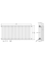 Modern Splash White 1223mm x 635mm Vertical Column Radiator
