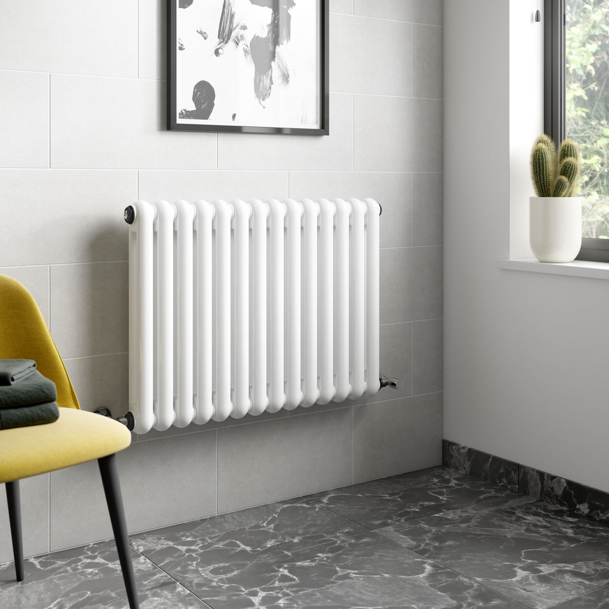 Modern Splash White 853mm x 635mm Vertical Column Radiator