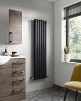 Modern Splash Anthracite 1500mm x 383mm  Vertical Single Panel Radiator