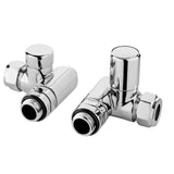 Chrome Corner Dual Fuel Radiator Valve Pack (Pairs)
