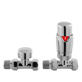 Chrome Straight Thermostatic Radiator Valve Pack