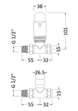 Chrome Straight Thermostatic Radiator Valve Pack