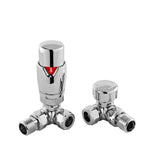 Chrome Corner Thermostatic Radiator Valve Pack