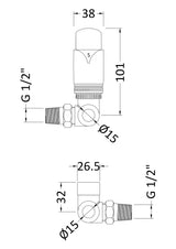 Chrome Corner Thermostatic Radiator Valve Pack