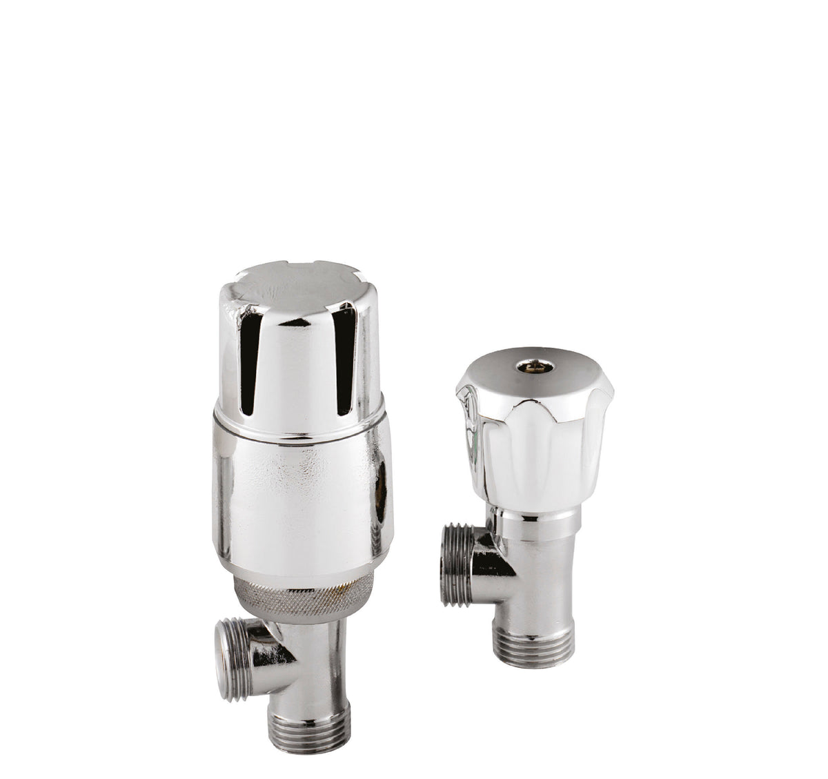 Chrome Angled Thermostatic Radiator Valve Pack