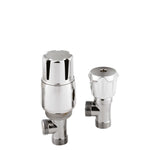 Chrome Angled Thermostatic Radiator Valve Pack