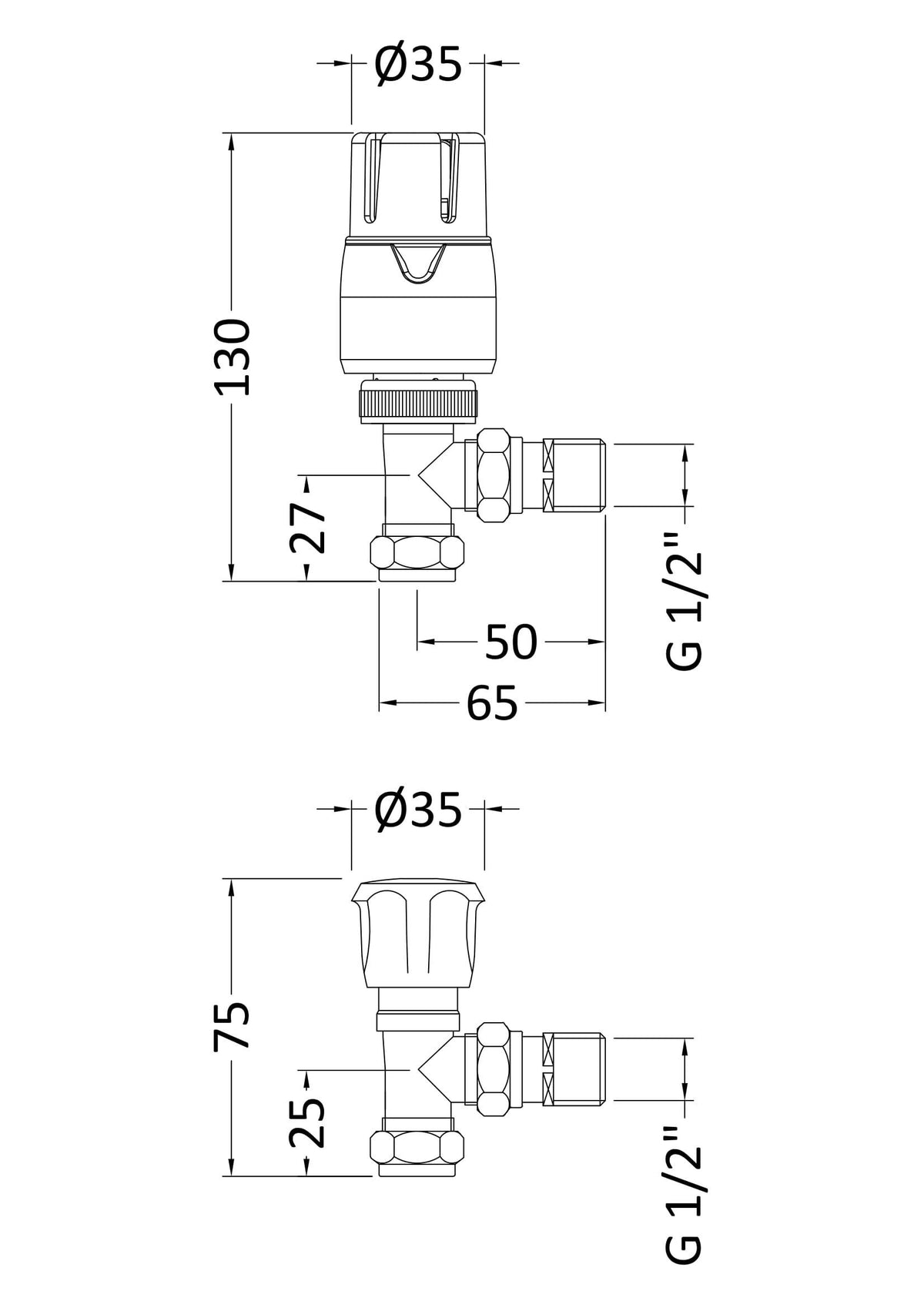 Chrome Angled Thermostatic Radiator Valve Pack