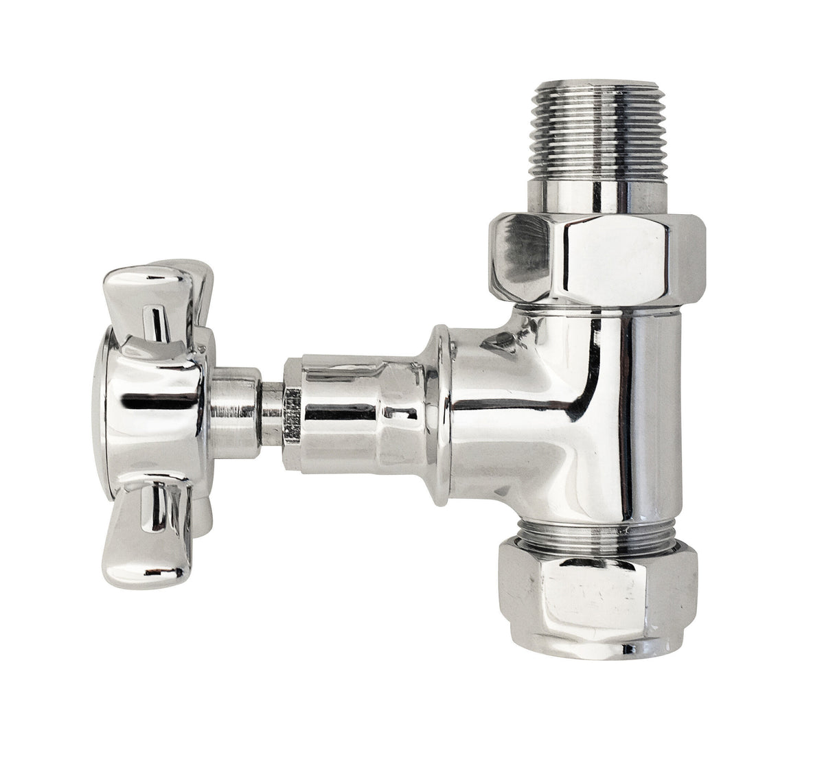 Modern Splash Chrome Crosshead Straight Radiator Valve Pack (Pairs)