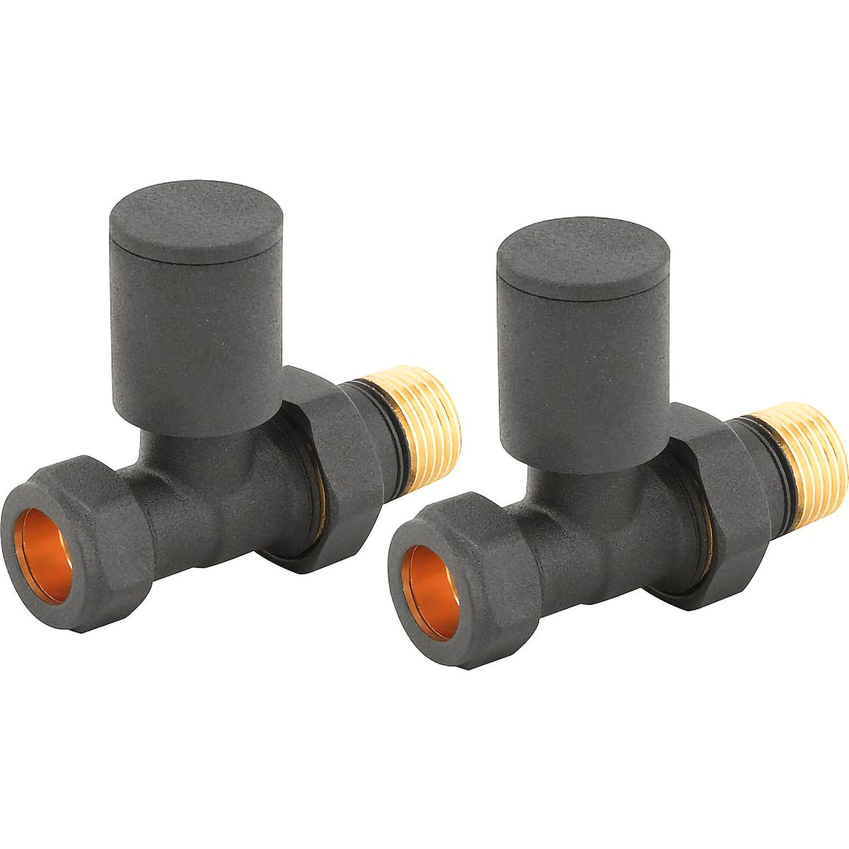 Modern Splash choice Anthracite Straight Radiator Valves
