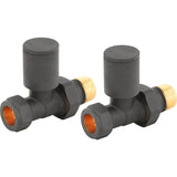 Modern Splash choice Anthracite Straight Radiator Valves