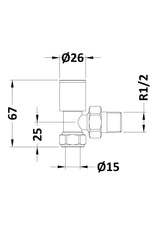 Modern Splash choice Anthracite Angled Radiator Valves