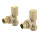 Modern Splash  Brushed Brass Angled Radiator Valves