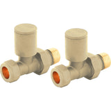 Modern Splash  Brushed Brass Straight Radiator Valves