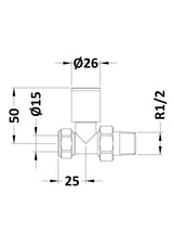 Modern Splash  Brushed Brass Straight Radiator Valves