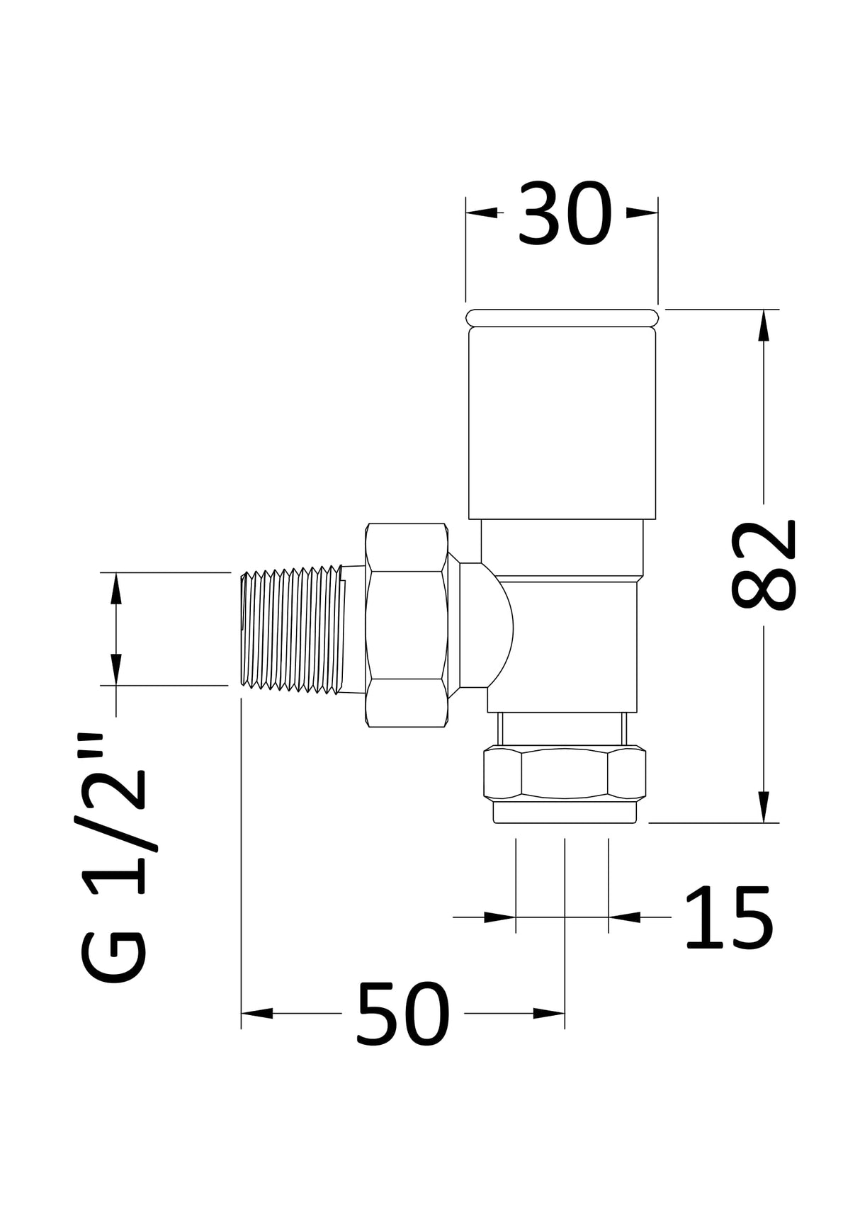 Modern Splash  White Angled Radiator Valves