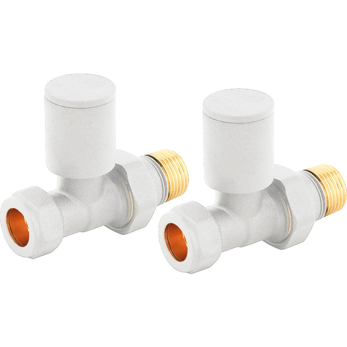 Modern Splash  White Straight Radiator Valves