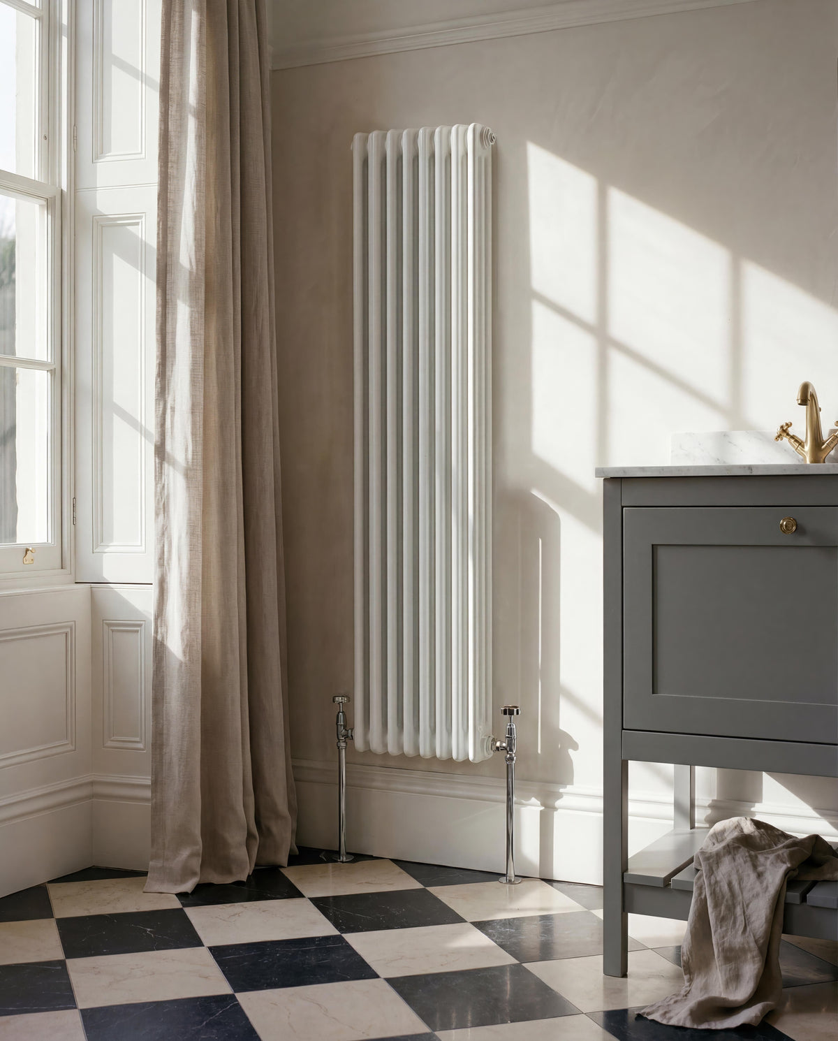 Colosseum White 1500mm x 368mm Vertical Column Radiator