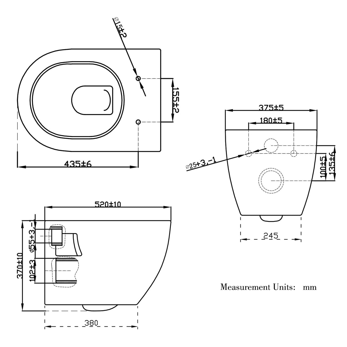 Modern Splash Wall Hung Toilet Whit-TO-085