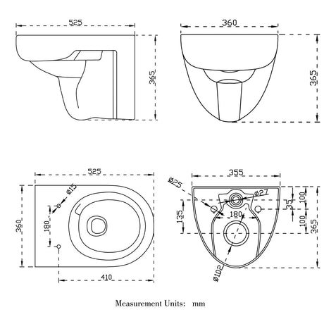 Modern Splash Wall Hung Toilet White-TO-415