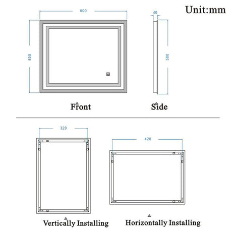 Modern Splash LED Rectangle Mirror-BM-1401C