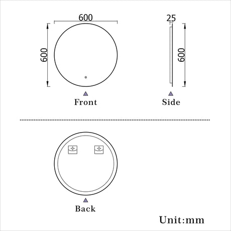 Modern Splash LED Round Mirror