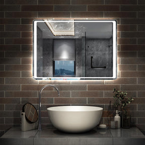 Modern Splash LED Rectangle Mirror