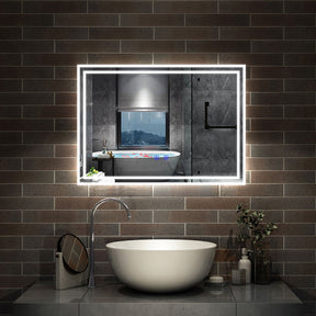 Modern Splash LED Rectangle Mirror